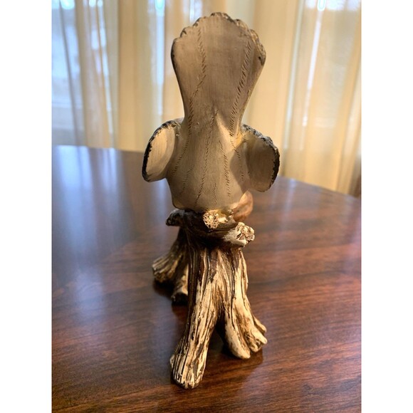 Resin Bird Figurine Mother Baby Chicks In Nest On Branch Distressed Rustic - Picture 3 of 10